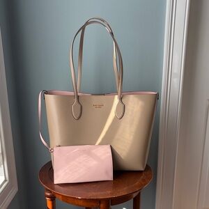 UEC Kate Spade Tan and Pink Tote with Pouch